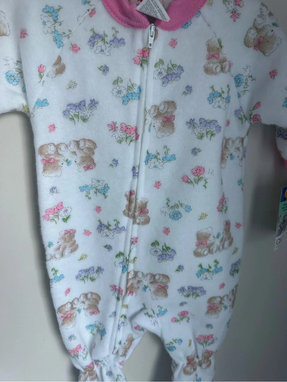 NWT Carters Vintage Bear Print Footie Size 6M